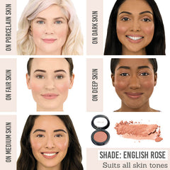 Dome Beauty English Rose Blush on different skin tones