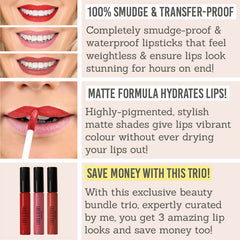 Benefits of Lord and Berry Timeless Kissproof Lipstick Trio