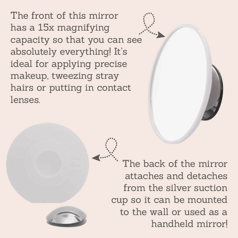 Bosign Detachable Make Up Mirror | Super-Magnifying Mirror