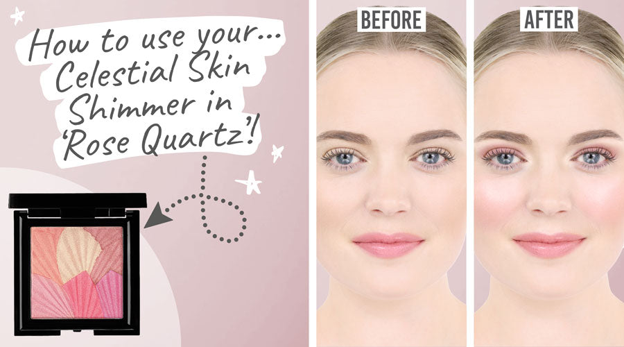 Mii Cosmetics - Celestial Skin Shimmer Blusher & Highlighter in Rose Quartz