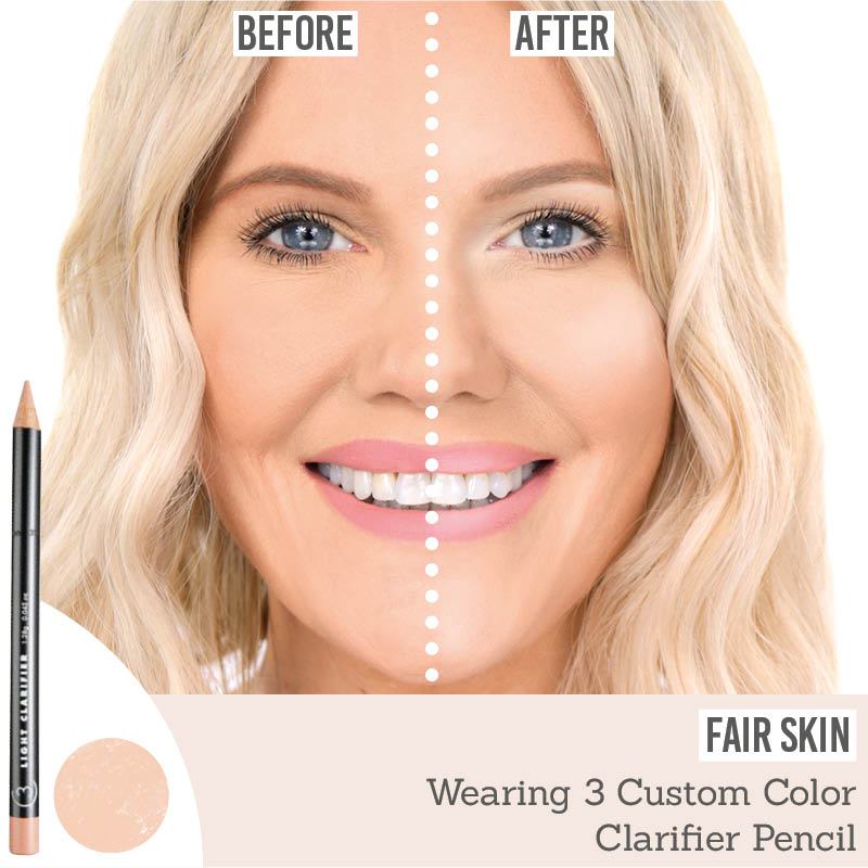 3 Custom Color Lifting and Clarifying Pencil on fair skin