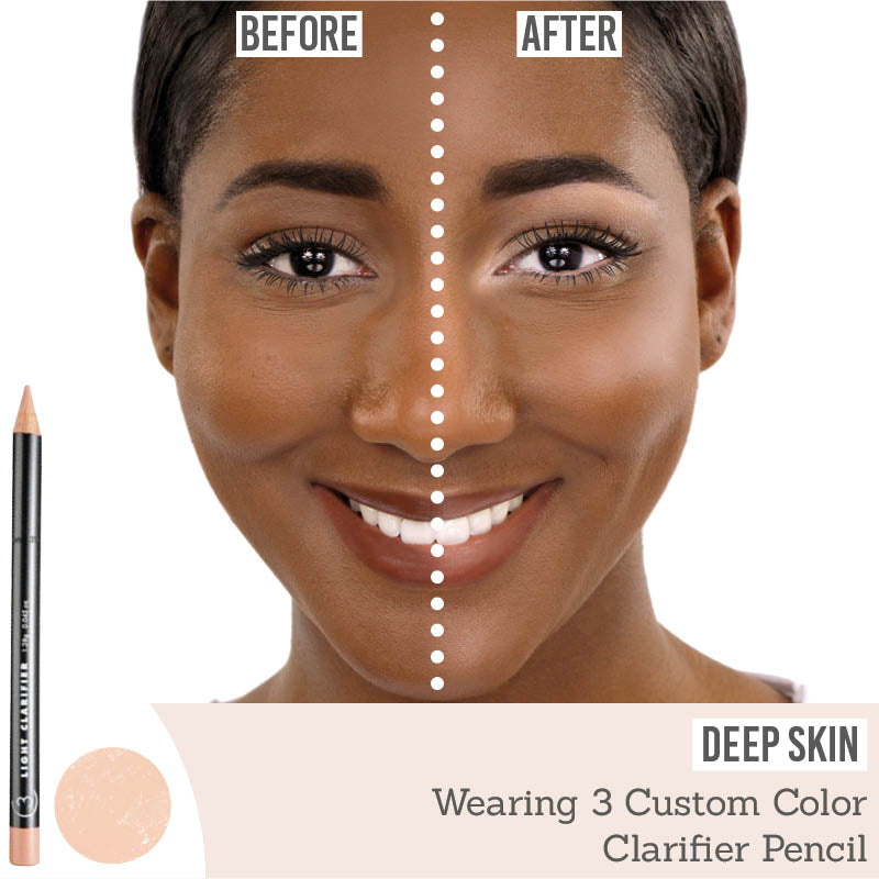 3 Custom Color Lifting and Clarifying Pencil on Deep skin