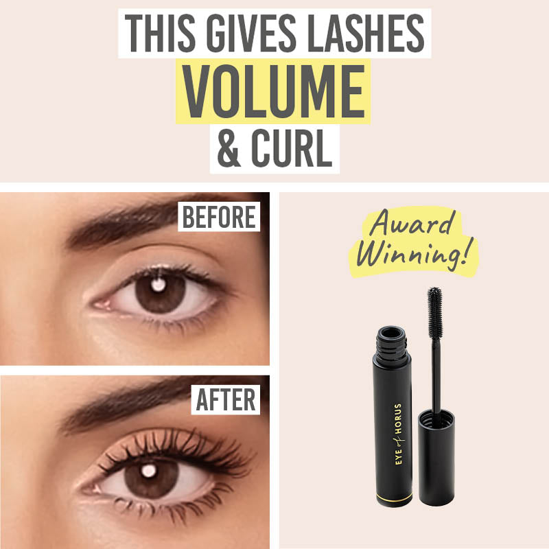 Award Winning Eye of Horus Goddess Mascara Black before and after results