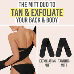 Back and Body Tanning & Exfoliating Mitt Duo - Beauty and the Boutique - The mitt duo to tan & exfoliate your back & body
