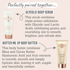 Bellamianta Smoothing Body Duo perfctly paired together - Glycolic body scrub & butter me up body butter