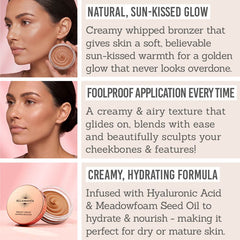 Bellamianta Dreamy Creamy Whipped Bronzer - Key benefits - Natural, sun-kissed glow, foolproof application every time, creamy, hydrating formula