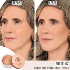 Bellamianta Dreamy Creamy Whipped Bronzer in shade 02 before and after results on medium skin