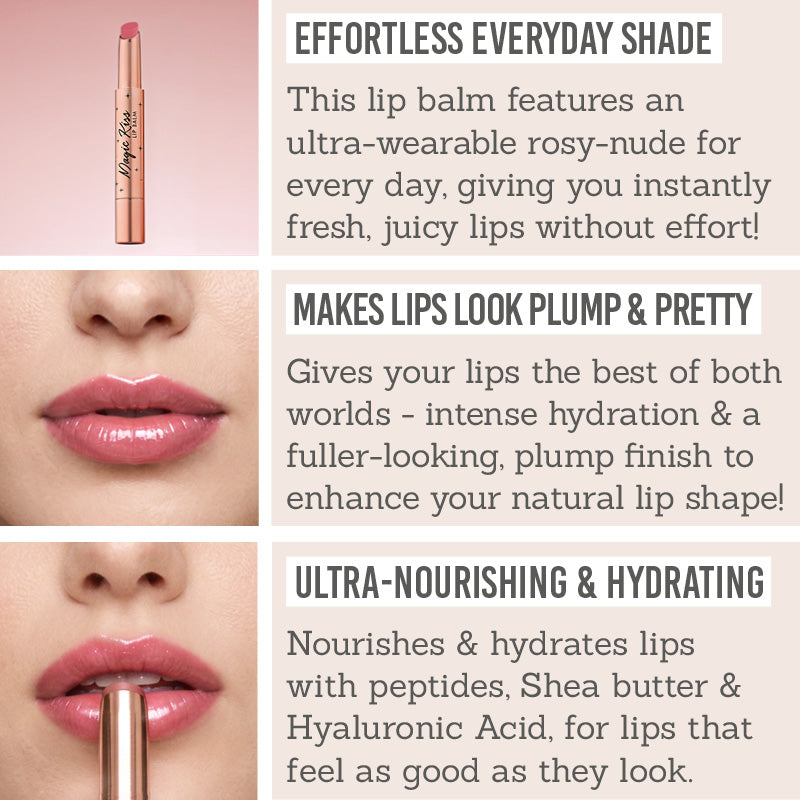 Bellamianta Magic Kiss Lip Balm in Bella Blush Key Benefits - Effortless everyday shade, makes lips look plump & pretty, ultra-nourishing & hydrating