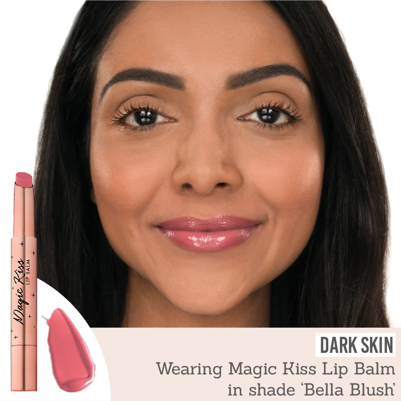 Bellamianta Magic Kiss Lip Balm in Bella Blush on dark skin