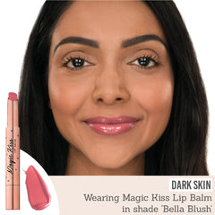 Bellamianta Magic Kiss Lip Balm in Bella Blush on dark skin
