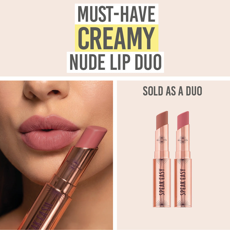 Bellamianta Speak Easy Modern Lip Duo - Beauty and the Boutique - Must-have creamy nude lip duo