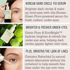 Brynn Green Plum Eye Illuminator - Key benefits - Korean ark circle fix serum, brighter & fresher under-eyes, plus, smooths the look of lines