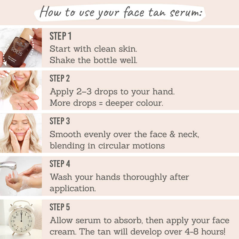 Cocosolis SOLIS Self-Tanning Face Serum how to use steps