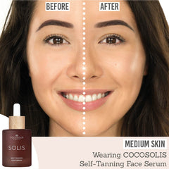 Cocosolis SOLIS Self-Tanning Face Serum on medium skin