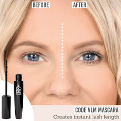 CODE Beautiful VLM Mascara before and after results on fair skin