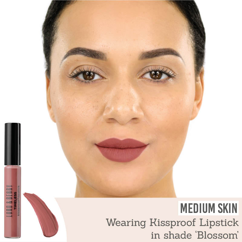 Lord & Berry Kissproof Lipstick in shade 'Blossom' on medium skin