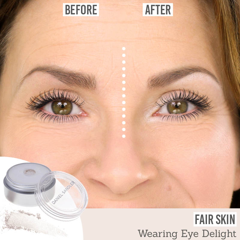 Daniel Sandler Eye Delight Ice before and after results on fair skin