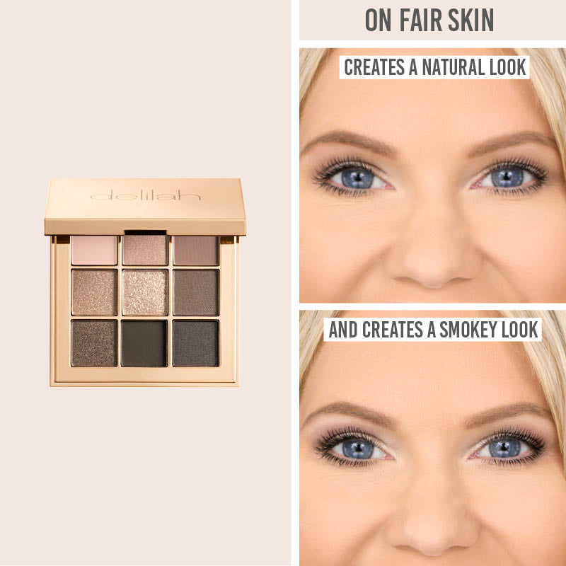 Delilah Smokey Eyeshadow Palette in Jezebel on fair skin