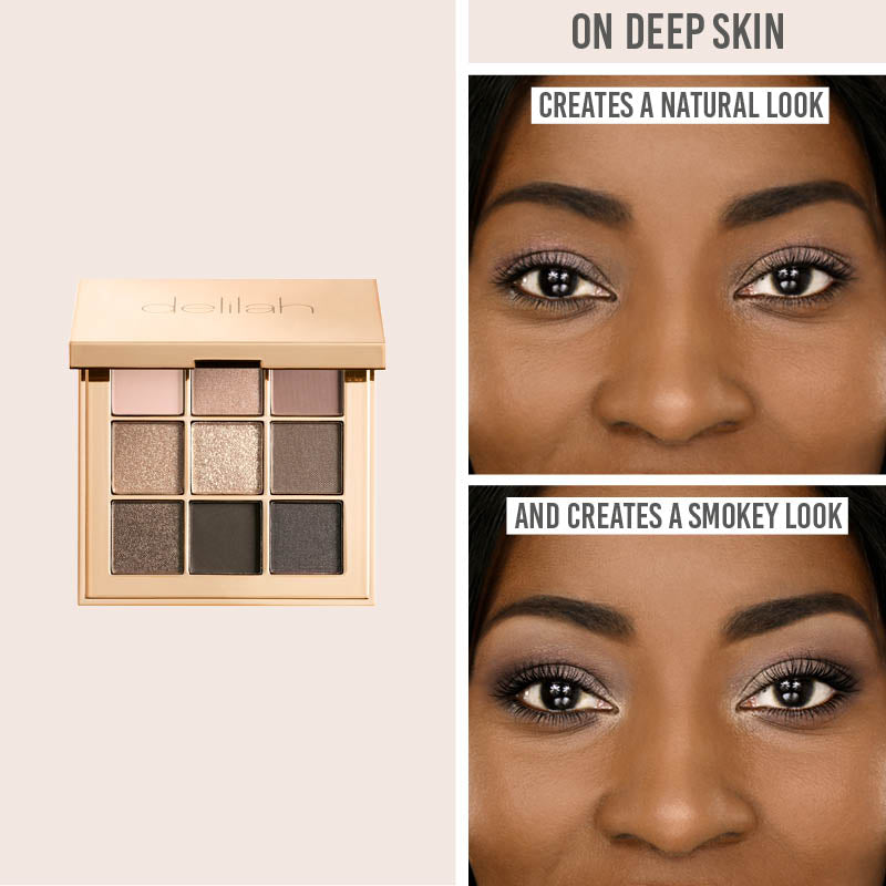 Delilah Smokey Eyeshadow Palette in Jezebel on deep skin