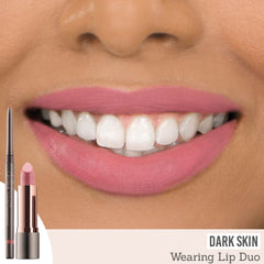 Delilah Everyday Lipstick and Lip Liner Duo results on dark skin