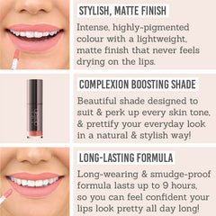 Benefits of Delilah Liquid Matte Lipstick in shade breeze