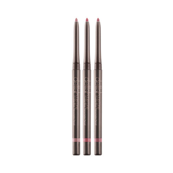 Delilah Long Wear Retractable Lip Liner in shades Naked, Buff & Pout