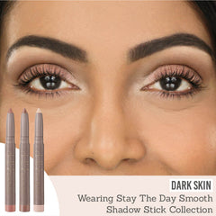 Delilah Stay the Day Smooth Shadow Stick Collection on dark skin