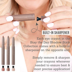 Delilah Stay the Day Smooth Shadow Stick Collection built-in sharpener