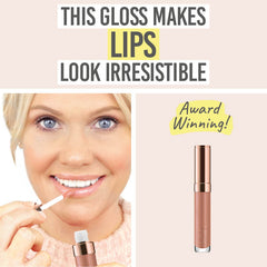 Katie applying Delilah Ultimate Shine Lip Gloss in shade ‘Jewel’