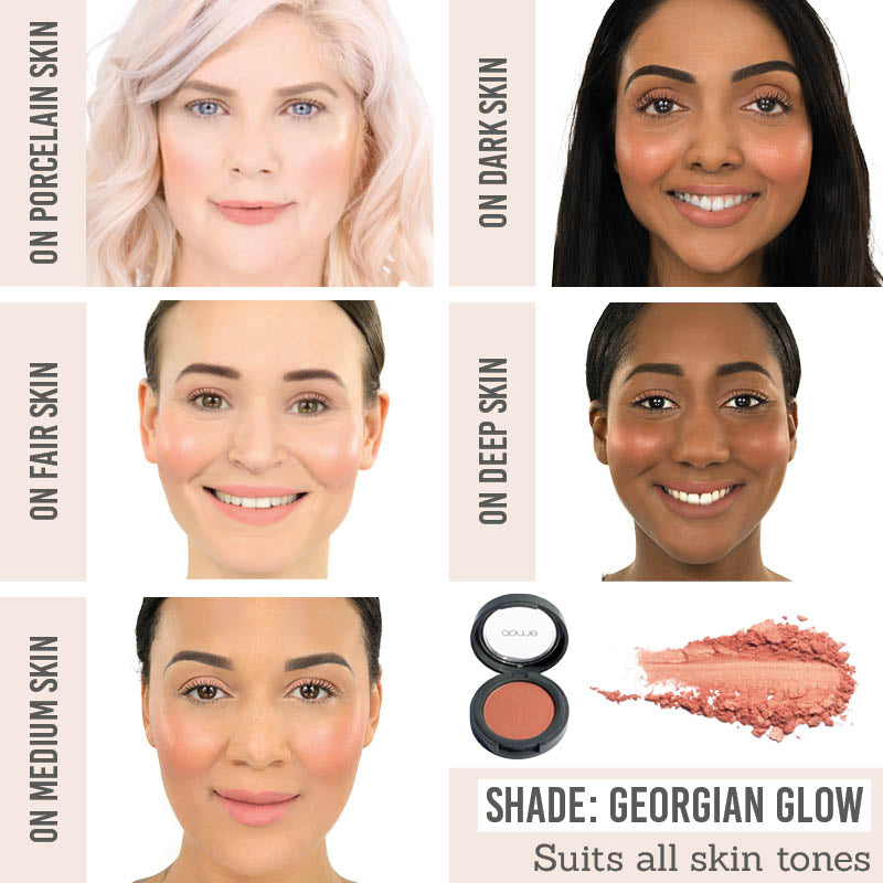 Dome Beauty Cheek Envy Blush in Georgian Glow on different skin tones