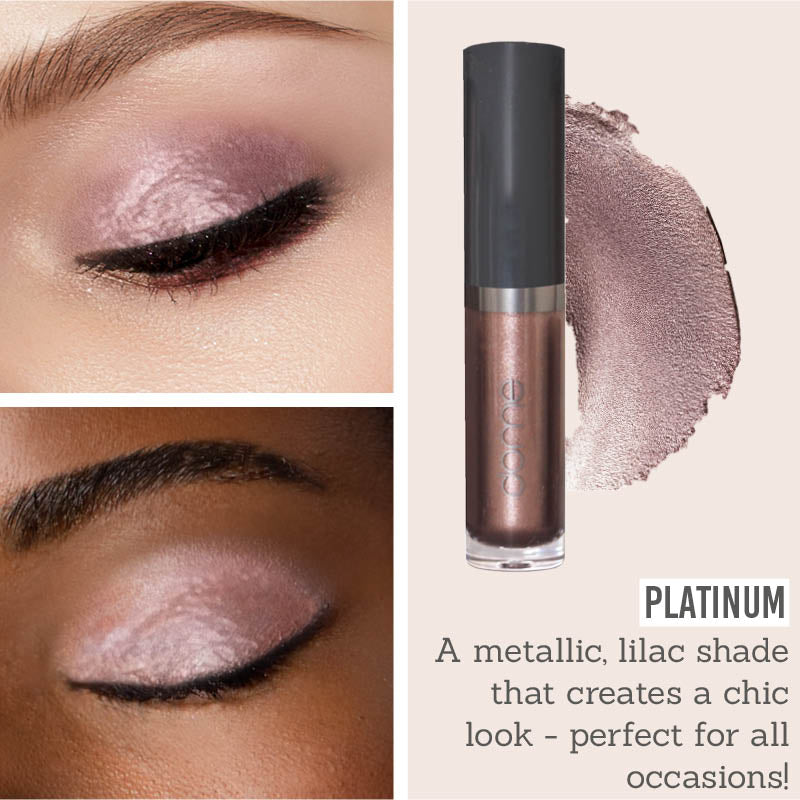 Dome Beauty Eye Jewels 24Hr Cream Eye Shadow shade Platinum results on different skin tones