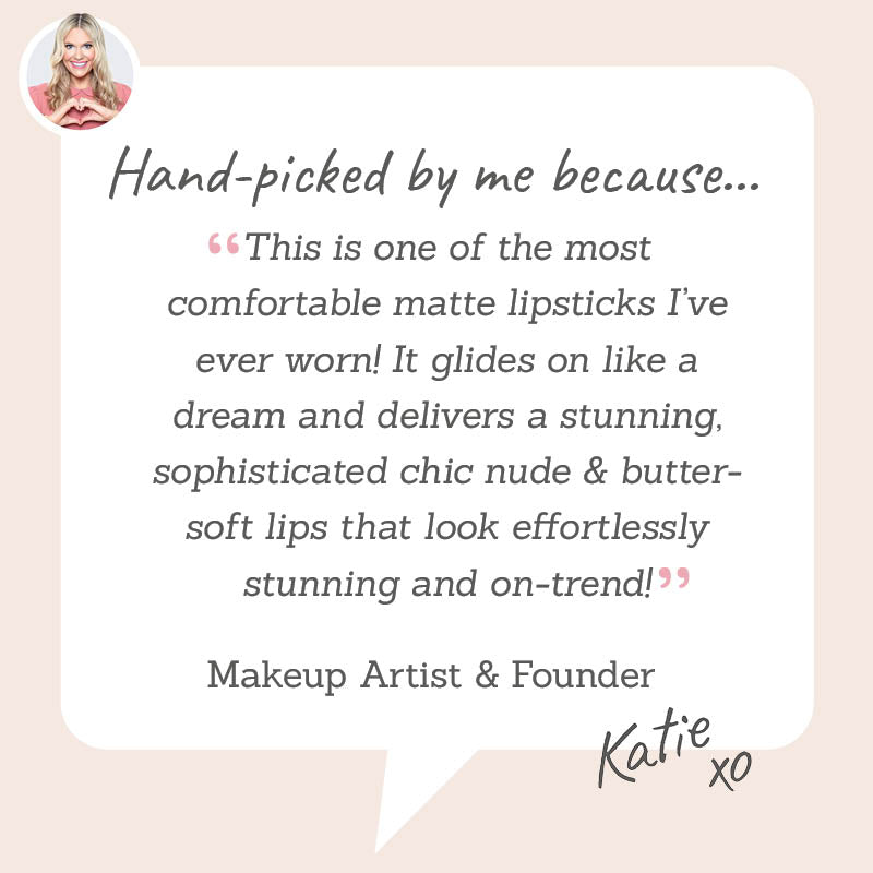 Doucce Matte Temptation Lipstick in shade 'Follow Me' - Hand-picked by Katie for an ultra-comfortable, chic, and sophisticated nude matte