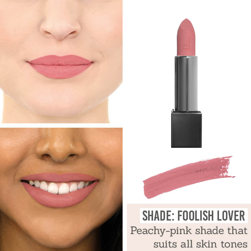 Doucce Matte Temptation Lipstick in 'Foolish Lover' on different skin tones