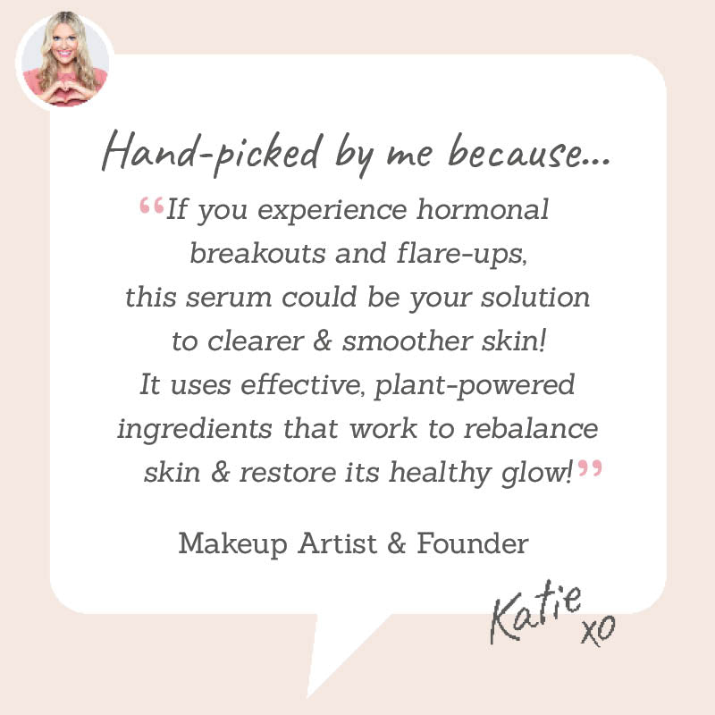 Earth Harbor Samphire Biotic Perfecting Serum - hand-picked by Makeup Artist Katie for its ability to calm breakouts and reduce redness in hormonal flare-ups