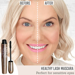 Emani Healthy Lash Mascara before and after results on Makeup Artist Katie