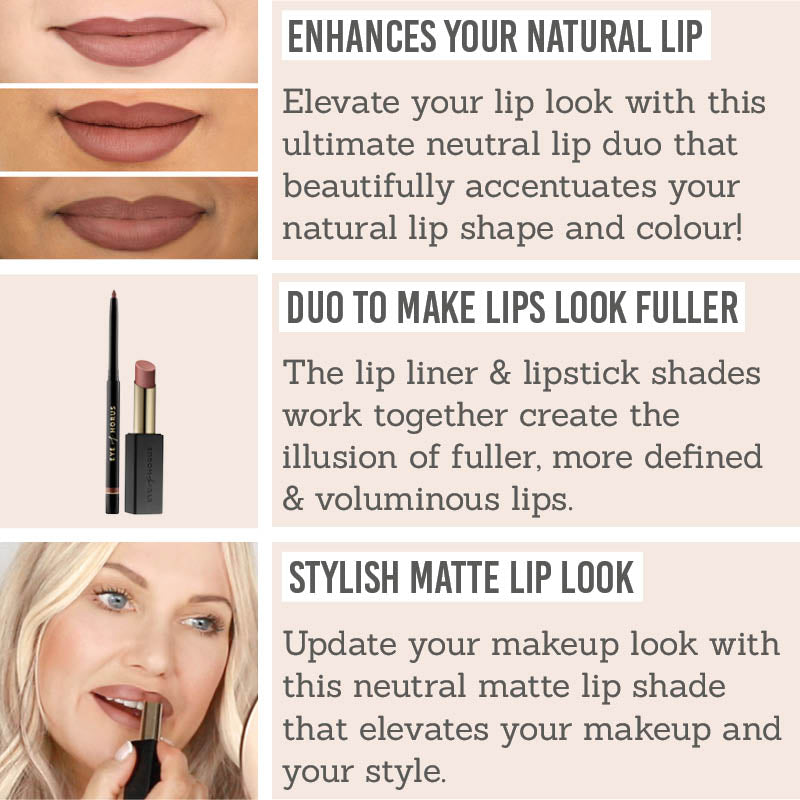 Benefits of Eye of Horus Matte Rose Lipstick and Deep Nude Lip Liner Duo