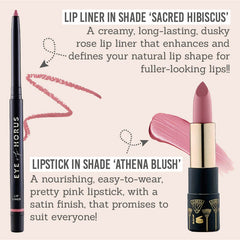 Eye of Horus Pretty Pink Lip Duo in 'Sacred Hibiscus' Lip Liner & 'Athena Blush' Lipstick features