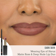 Eye of Horus Matte Rose Lipstick and Deep Nude Lip Liner Duo