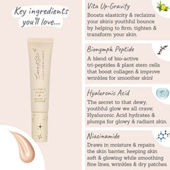Glowy, Dewy and Radiant Skin Bundle Key Ingredients Cosmic Glow Radiance - Vita up-gravity, bionymph peptide, hyaluronic acid, niacinamide
