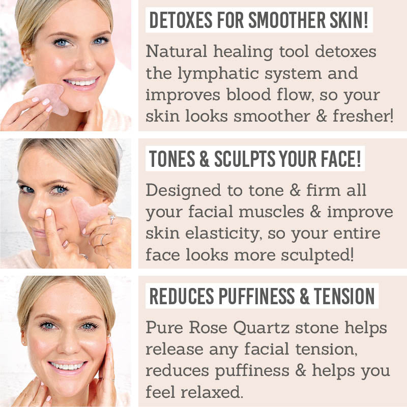 Gua Sha - Key Benefits: detoxes for smoother skin, tones & sculpts your face reduces puffiness & tension
