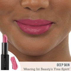 IZI Beauty Empowered Lipstick in Free Spirit on deep skin