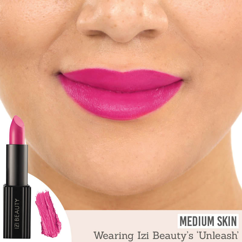 IZI Beauty Empowered Lipstick in shade Unleash on medium skin