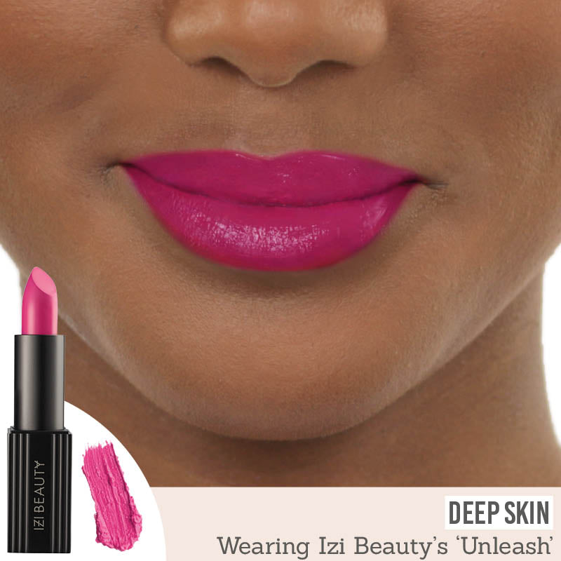 IZI Beauty Empowered Lipstick in shade Unleash on deep skin