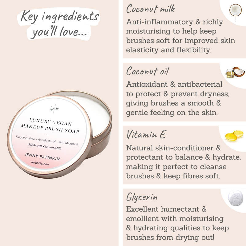 Jenny Patinkin Luxury Vegan Makeup Brush Soap key ingredients