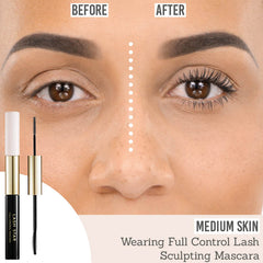 Lash Star Full Control Mascara before and after results on medium skin