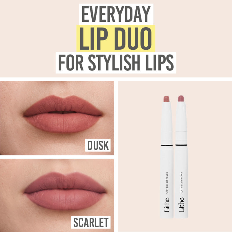 Lithe Soft Fill Lip Pencil Duo - Beauty and the Boutique - Everyday lip duo for stylish lips