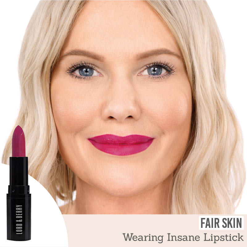 Lord & Berry ABSOLUTE Lipstick in shade Insane results on fair skin