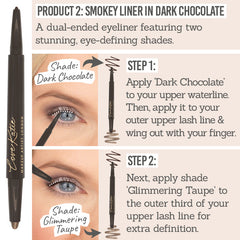 Love Katie Smokey Eye Bundle Kit - Product 2 - Smokey liner in dark chocolate - step 1 Dark Chocolate & step 2 Glimmering Taupe