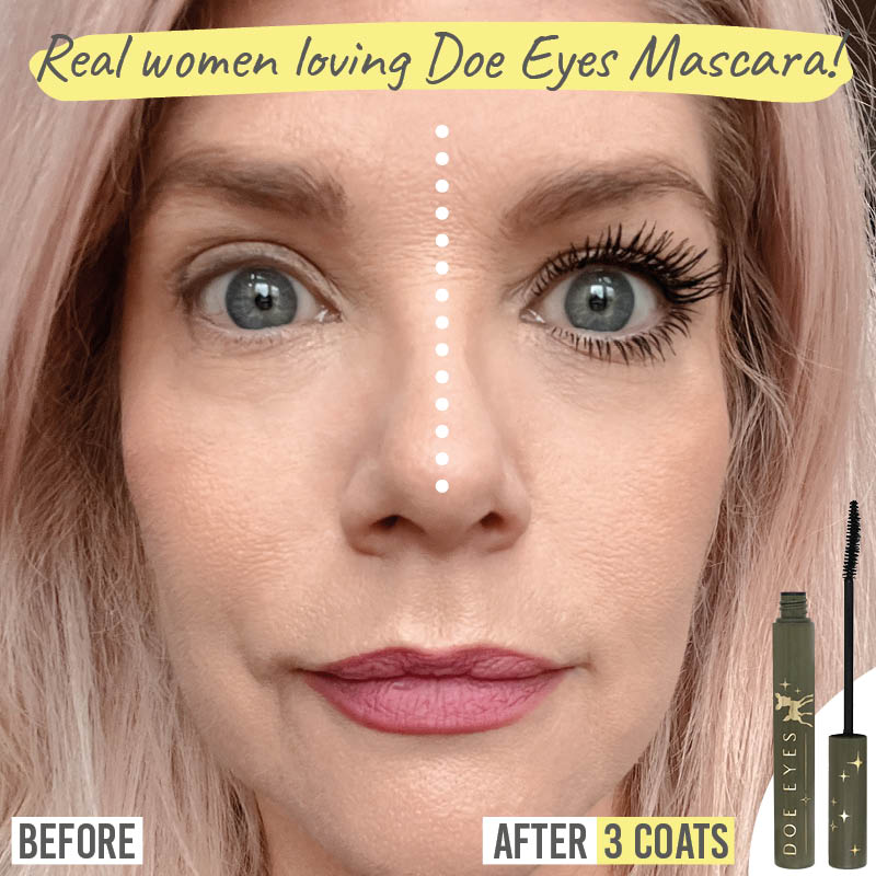 Love Katie Doe Eyes Eye-Opening Mascara real women before and after results on Katherine