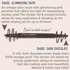 Love Katie Smokey Liner in Dark Chocolate - shades Glimmering Taupe and Dark Chocolate
